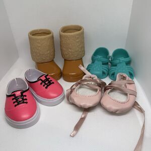 Lot American Girl Our Generation Doll Shoes 4 Pairs  Ballet Boots